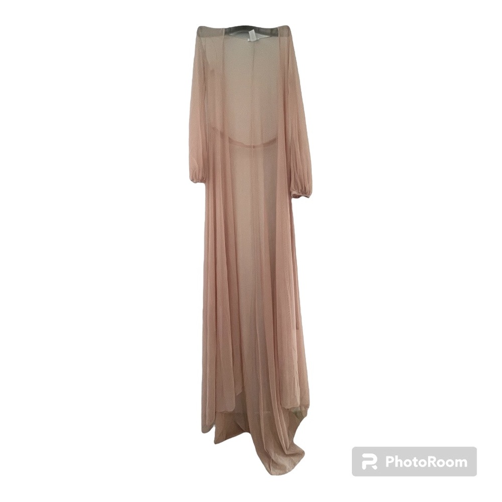 Excellent Condition Pink Chiffon Mesh Robe, Sz. Medium